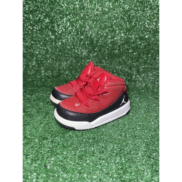 Nike‎ Air Jordan Deluxe Red Suede Leather Walking Shoes Sneakers Toddler Size 6C - Picture 3 of 8